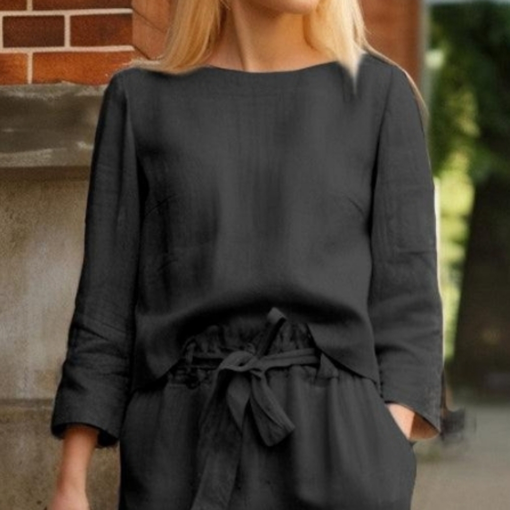 New Black Linen Shirt